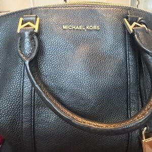 Michael Kors Black Satchel with Gold Accents